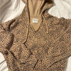 Abercrombie & Fitch Leopard Print V-Neck Sweater
